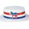 Skimmer Hat With Democratic Donkey Band