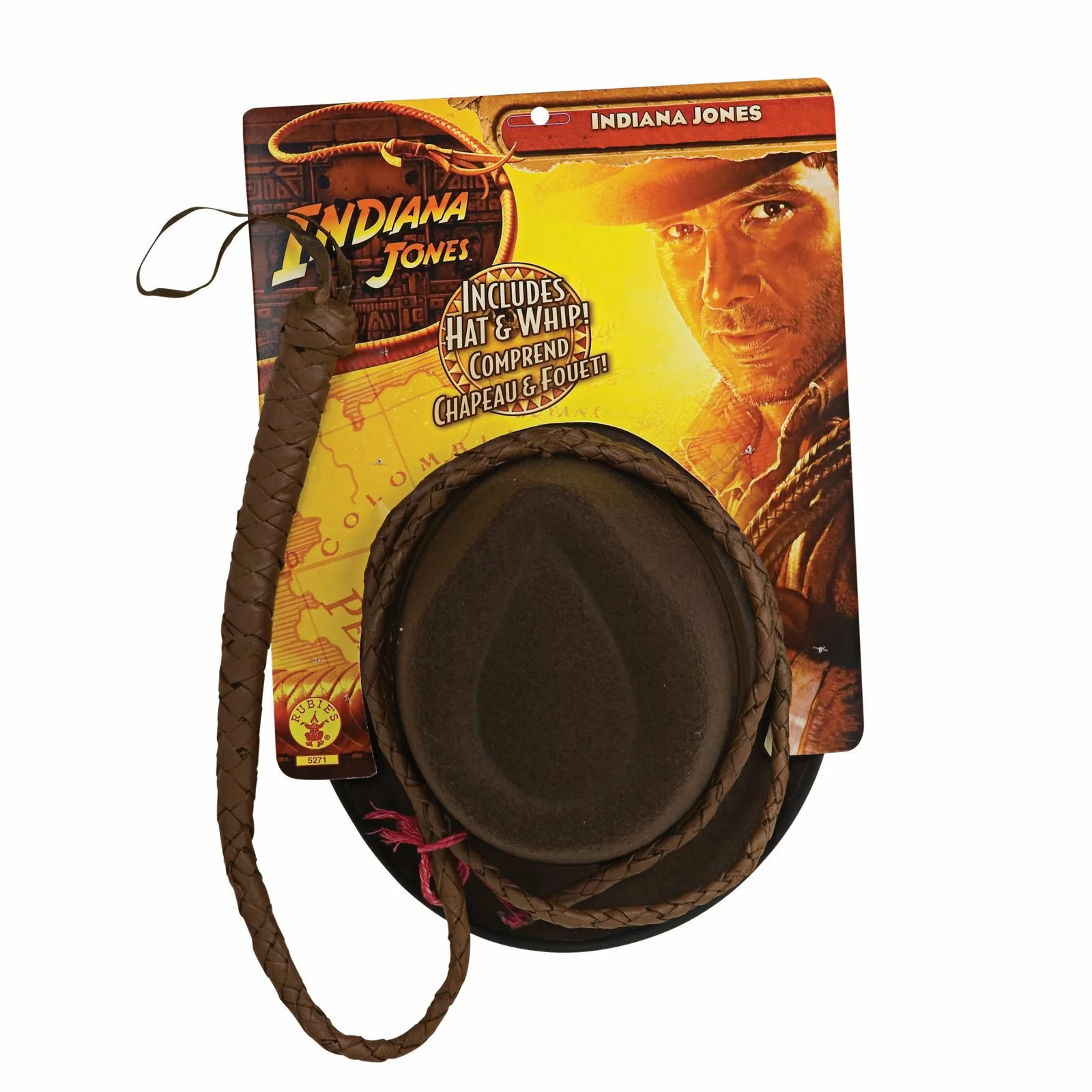 Indiana Jones - Indiana Jones Hat And Whip Set Adult 1 Indiana Jones - Indiana Jones Hat And Whip Set Adult