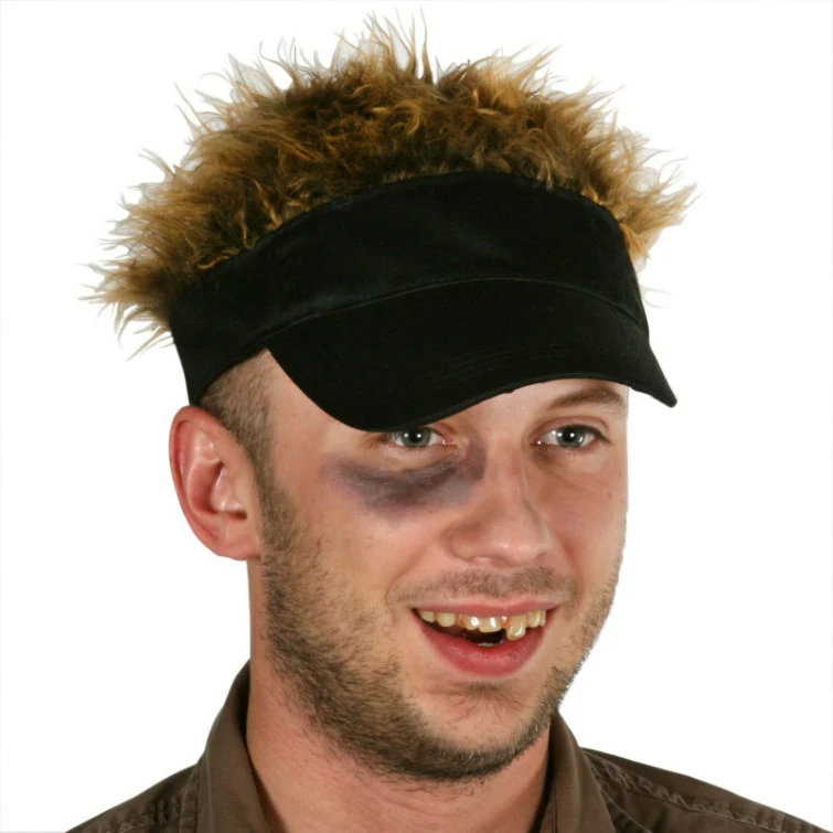 Fun Hair Visor (Black W/Brown) Adult 1 Fun Hair Visor (Black W/Brown) Adult