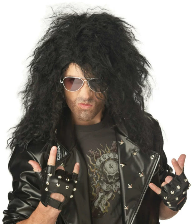 Heavy Metal Rocker Black Adult Wig 1 Heavy Metal Rocker Black Adult Wig
