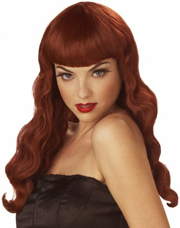 Pin Up Girl (Red) Adult Wig 1 Pin Up Girl (Red) Adult Wig