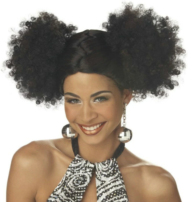 Discopuffs (Black/Brown) Adult Wig 1 Discopuffs (Black/Brown) Adult Wig