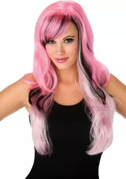 Gothic Pink And Black Adult Wig