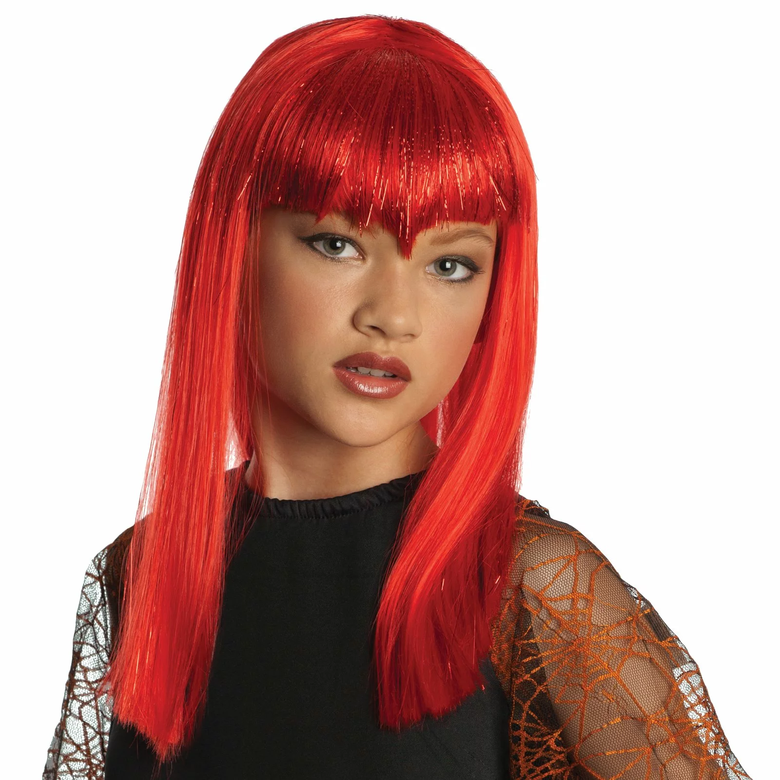Glitter Vamp Red Child Wig 1 Glitter Vamp Red Child Wig