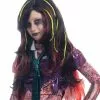Long Black With Red And Green Streaks Child Wig