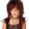 Black And Red Rebel Wig