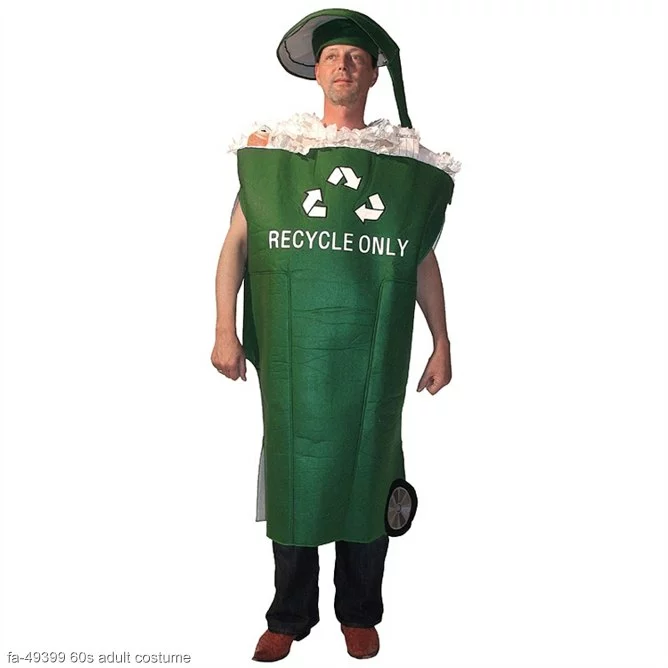 Go Green Recycle Bin Adult Costume 1 Go Green Recycle Bin Adult Costume