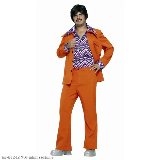 Orange Leisure Suit 70s Costume 1 Orange Leisure Suit 70s Costume