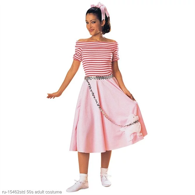 Adult Pink Nifty Fifties Dress Costume 1 Adult Pink Nifty Fifties Dress Costume