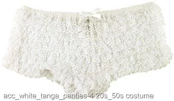 Sexy White Ruffle Tanga Panties 1 Sexy White Ruffle Tanga Panties
