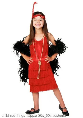 Child Red Fringe Flapper Costume 1 Child Red Fringe Flapper Costume