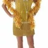 Sequin & Fringe Gold Flapper Costume Plus Size