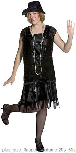 Black Plus Size Gatsby Flapper Dress 1 Black Plus Size Gatsby Flapper Dress
