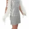 Silver Plus Size Flapper Dress