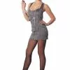Sexy Silver Lindy Lace Flapper Costume